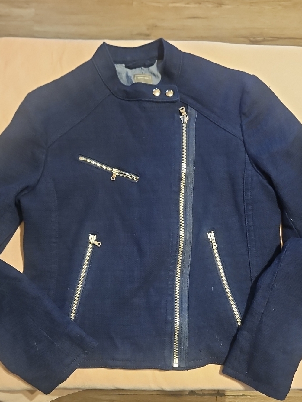 GAP Navy Asymmetrical Zip Moto Jacket  Size M